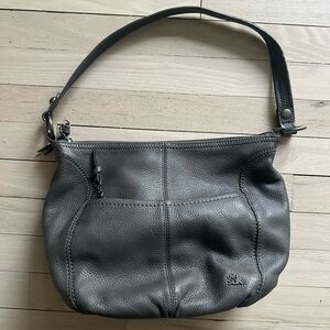 The Sak Iris Charcoal Leather Shoulder Bag